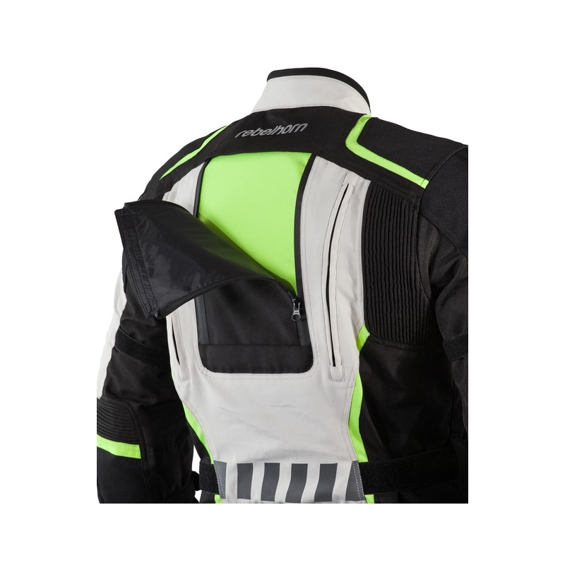 Moto bunda Rebelhorn Hiker II čierno-šedo-fluo žltá výpredaj