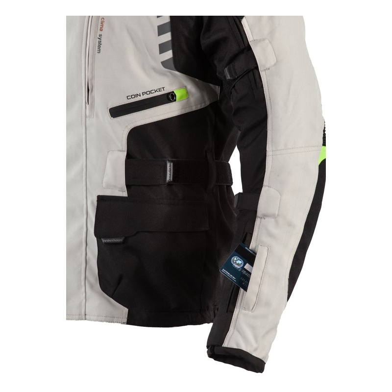 Moto bunda Rebelhorn Hiker II čierno-šedo-fluo žltá výpredaj