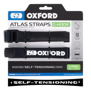 Batožinové popruhy Oxford Atlas G-Hook 2 ks čierne 26mm x 2m