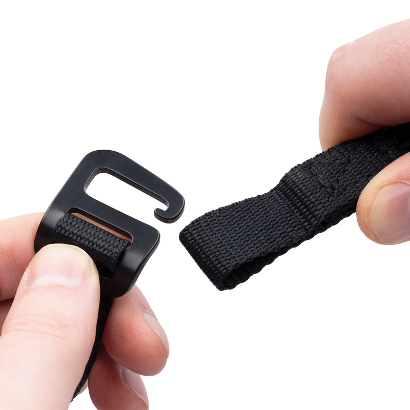 Batožinové popruhy Oxford Atlas G-Hook 2 ks čierne 17 mm x 2 m