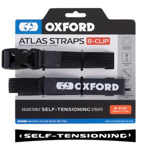Batožinové popruhy Oxford Atlas B-Clip 2 ks sivé 26 mm x 2 m