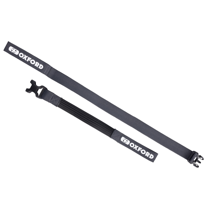 Batožinové popruhy Oxford Atlas B-Clip 2 ks sivé 26 mm x 2 m
