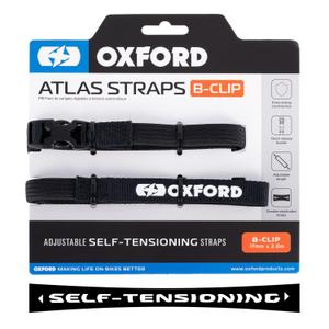 Batožinové popruhy Oxford Atlas B-Clip 2 ks čierne 17 mm x 2 m