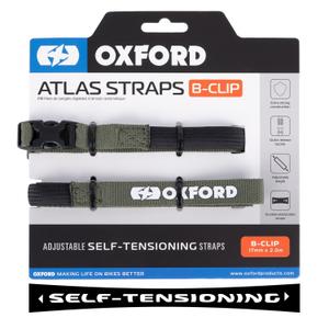 Batožinové popruhy Oxford Atlas B-Clip 2 ks zelené 17 mm x 2 m