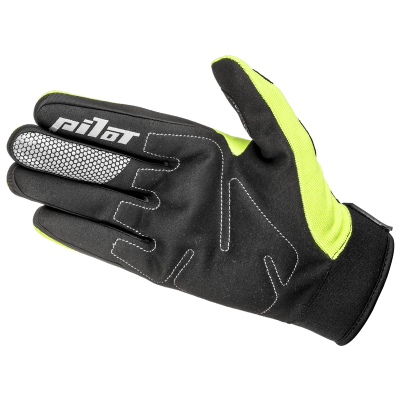 Detské motokrosové rukavice Pilot Pioneer fluorescenčno žlto-čierno-červené