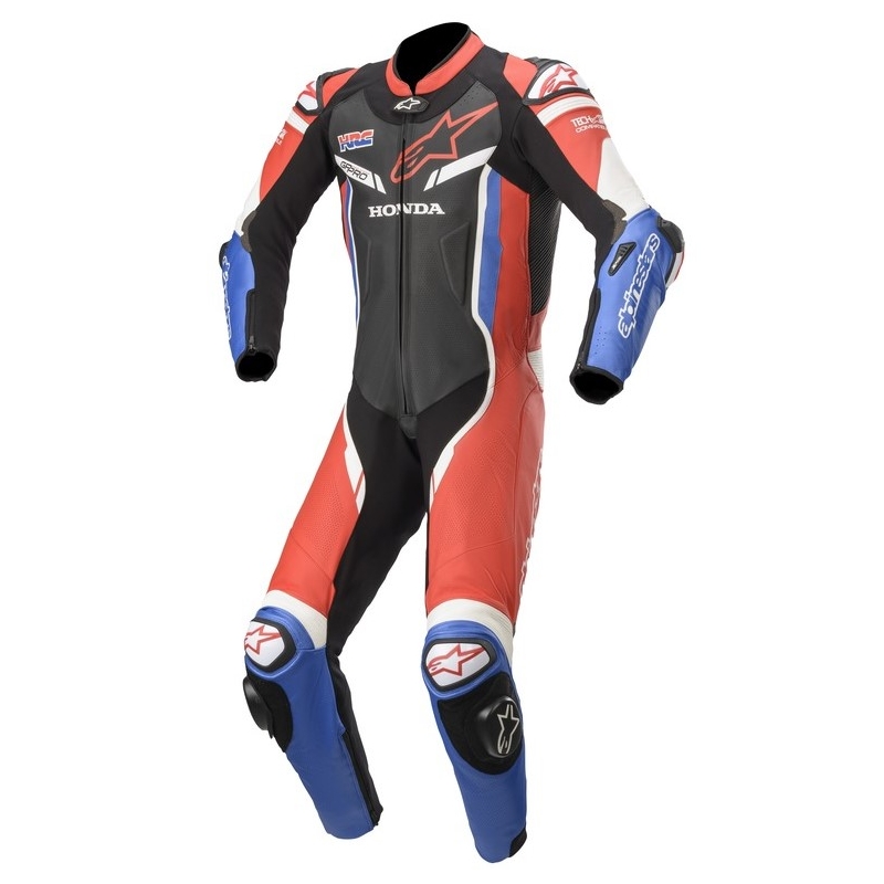Jednodielna kožená kombinéza Alpinestars GP Pro 3 Honda kolekcia TECH-AIR kompatibilná čierno-červeno-modro-biela