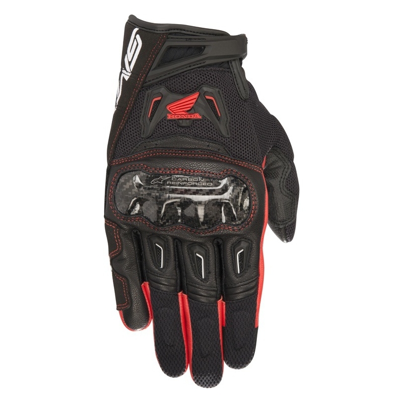 Rukavice na motocykel Alpinestars SMX-2 Air Carbon Honda kolekcia čierno-červené