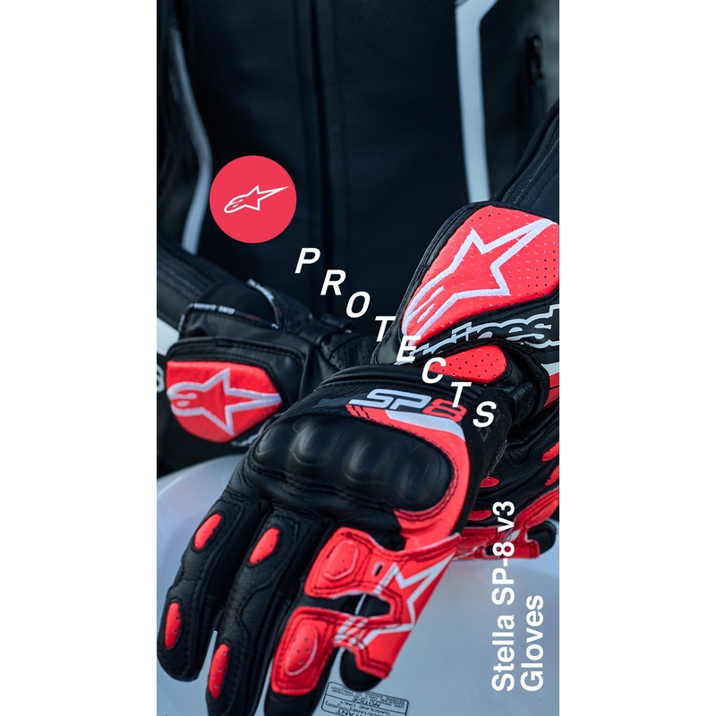 Dámske rukavice na motorku Alpinestars SP-8 čierno-bielo-ružové