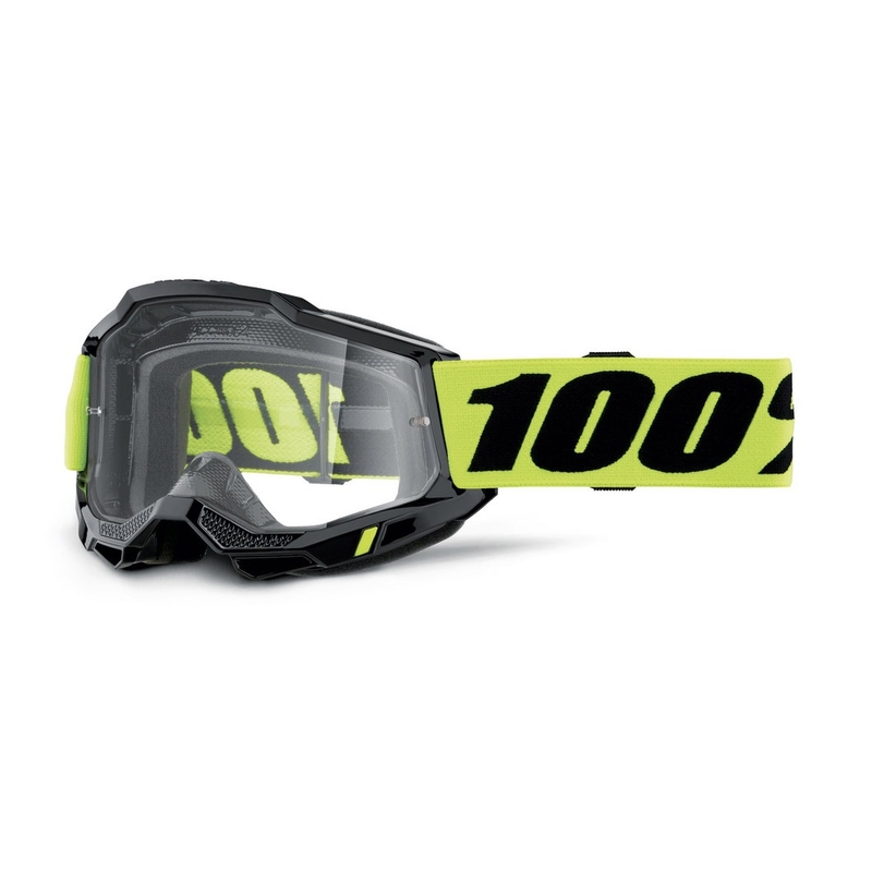 Motokrosové okuliare 100% ACCURI 2 OTG čierno-fluo žlté (číre plexi)