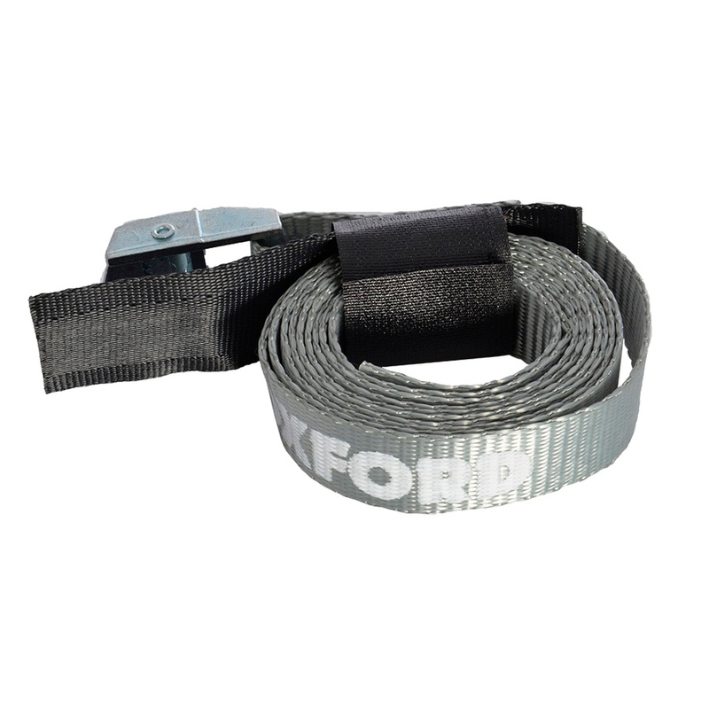 Nastaviteľné popruhy Oxford Cam Straps s fixáciou voľného konca pomocou suchého zipsu šedej