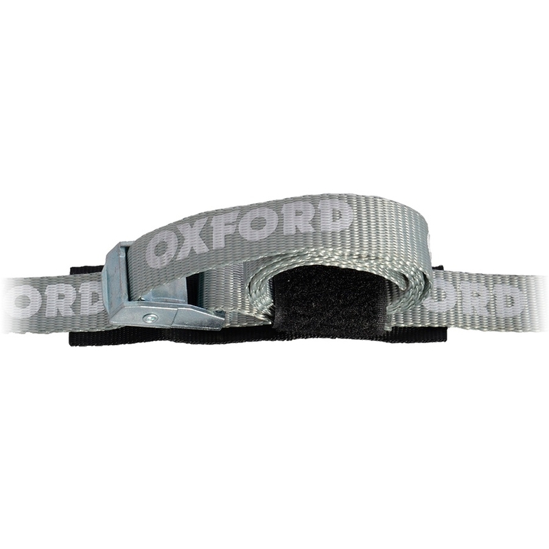 Nastaviteľné popruhy Oxford Cam Straps s fixáciou voľného konca pomocou suchého zipsu šedej