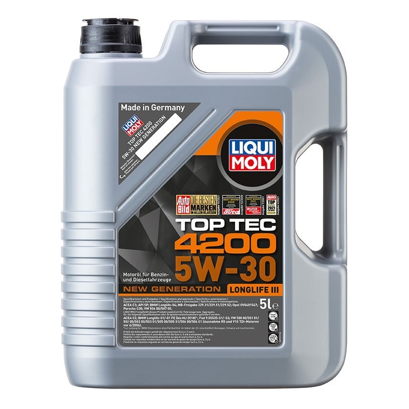 Syntetický motorový olej LIQUI MOLY Top Tec 4200 5W-30 New generation 5 l
