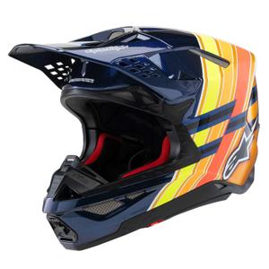 Motokrosová prilba Alpinestars Supertech S-M10 edícia TROY LEE DESIGNS perleť modro-fluo oranžovo-žlto-červená