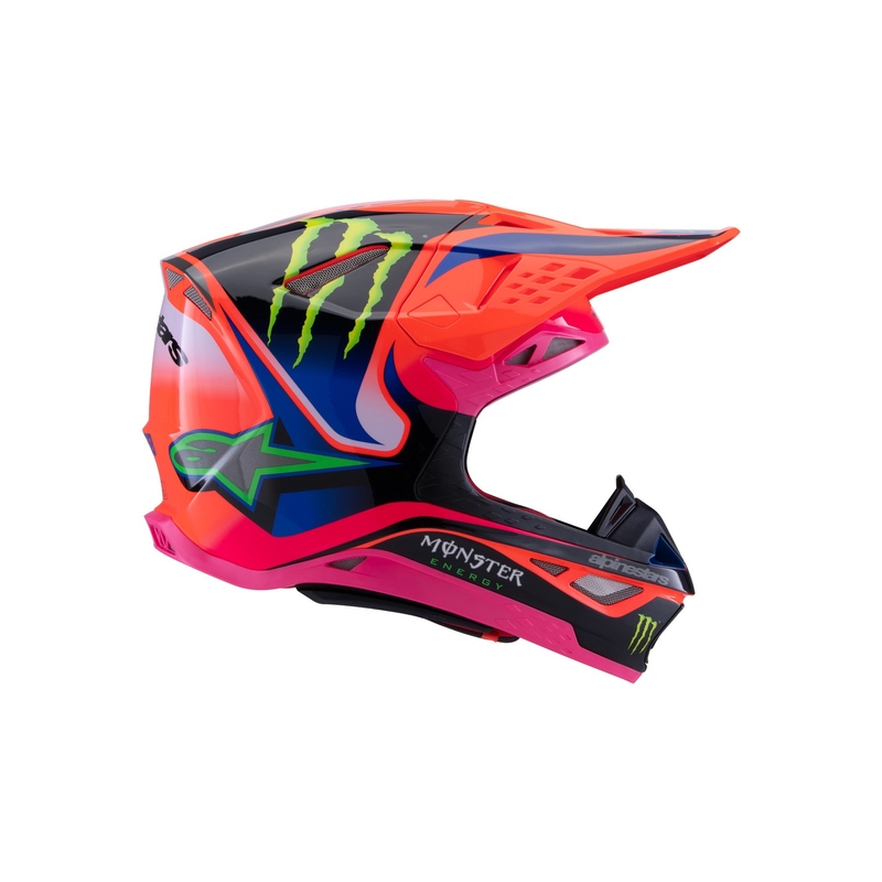 Motokrosová prilba Alpinestars Supertech S-M10 edícia HAIDEN DEEGAN fluo oranžovo-fialovo-ružovo-zelená
