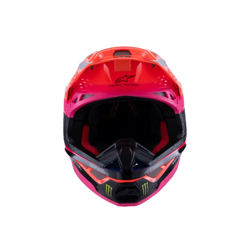 Motokrosová prilba Alpinestars Supertech S-M10 edícia HAIDEN DEEGAN fluo oranžovo-fialovo-ružovo-zelená