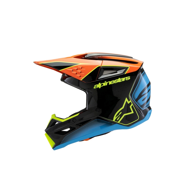 Detská motokrosová prilba Alpinestars S-M3 FRAY čierno-fluo oranžovo-fluo žlto-tyrkysová