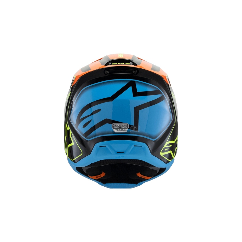 Detská motokrosová prilba Alpinestars S-M3 FRAY čierno-fluo oranžovo-fluo žlto-tyrkysová