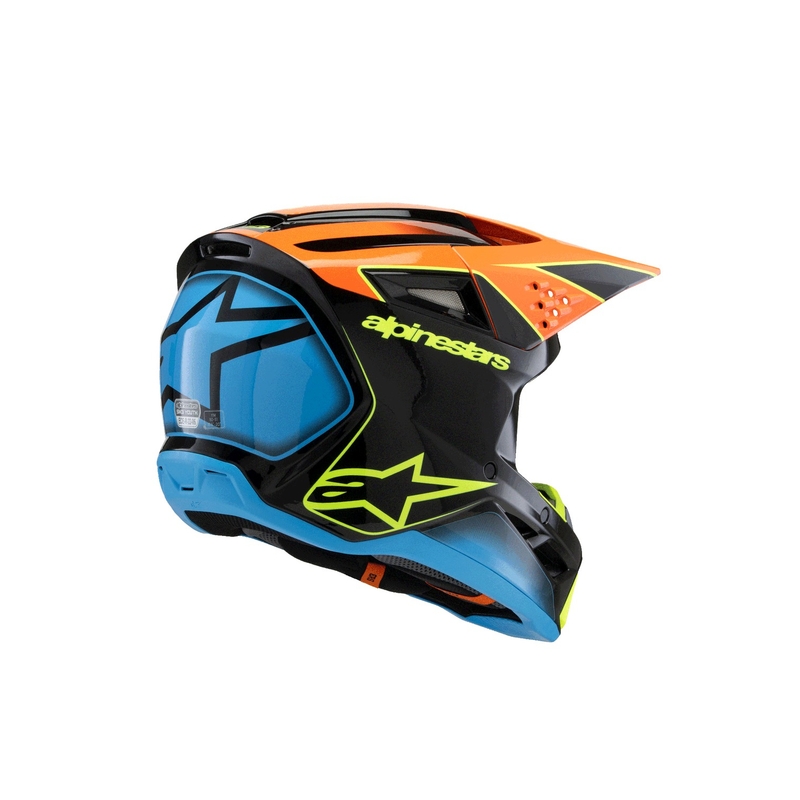 Detská motokrosová prilba Alpinestars S-M3 FRAY čierno-fluo oranžovo-fluo žlto-tyrkysová