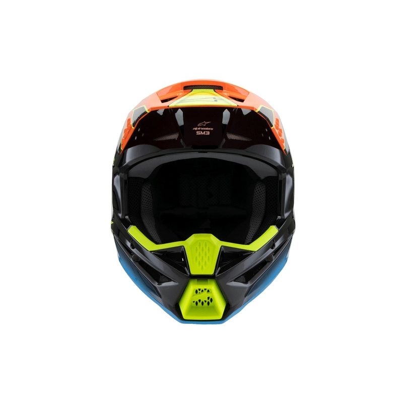 Detská motokrosová prilba Alpinestars S-M3 FRAY čierno-fluo oranžovo-fluo žlto-tyrkysová