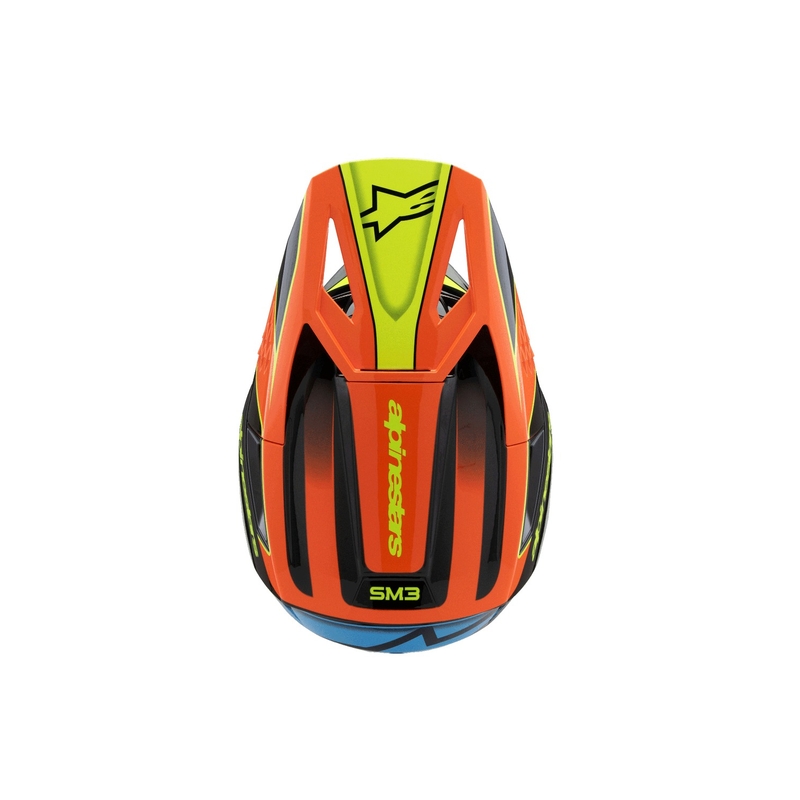 Detská motokrosová prilba Alpinestars S-M3 FRAY čierno-fluo oranžovo-fluo žlto-tyrkysová