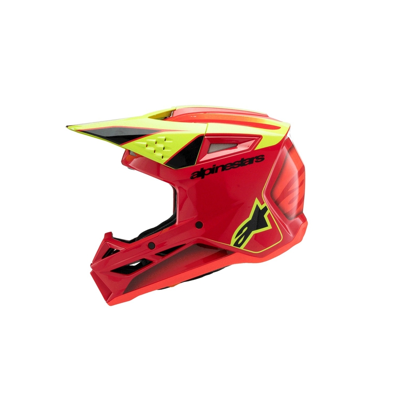 Detská motokrosová prilba Alpinestars S-M3 FRAY červeno-fluo žlto-čierna