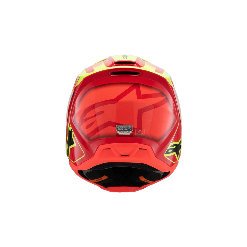 Detská motokrosová prilba Alpinestars S-M3 FRAY červeno-fluo žlto-čierna