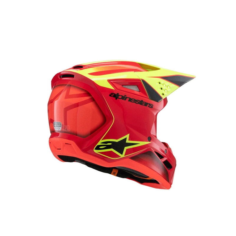 Detská motokrosová prilba Alpinestars S-M3 FRAY červeno-fluo žlto-čierna