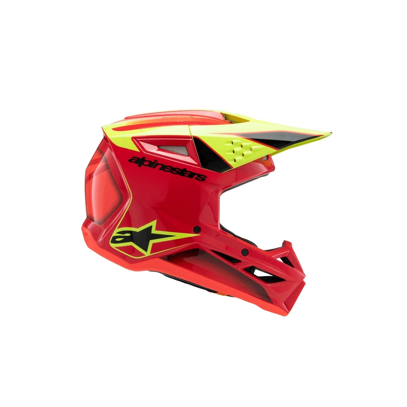 Detská motokrosová prilba Alpinestars S-M3 FRAY červeno-fluo žlto-čierna