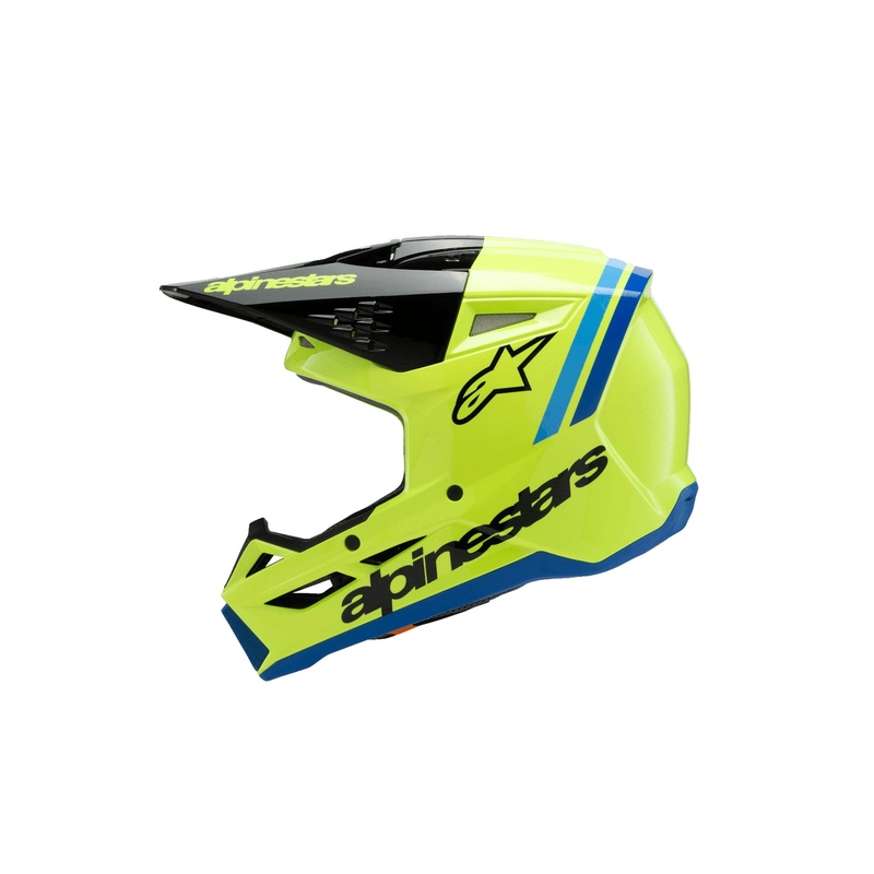Detská motokrosová prilba Alpinestars S-M3 RADIUM fluo žlto-čierno-modrá