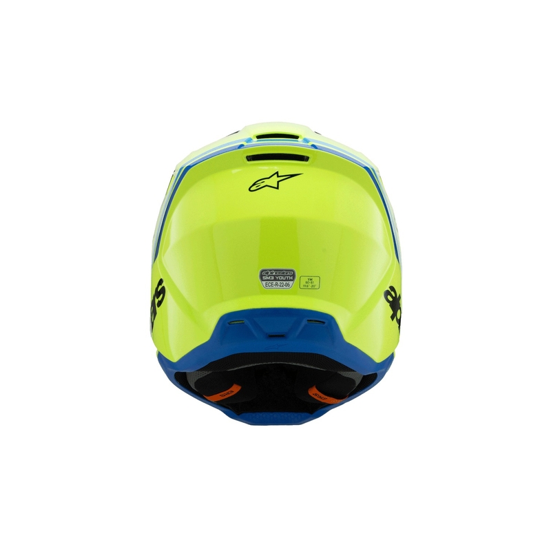 Detská motokrosová prilba Alpinestars S-M3 RADIUM fluo žlto-čierno-modrá