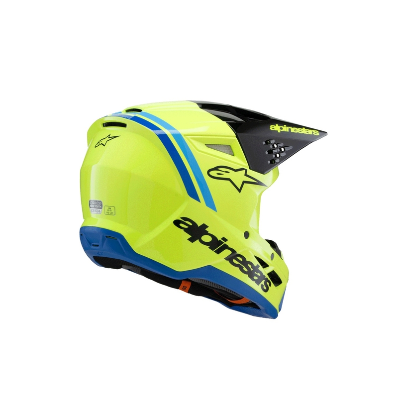 Detská motokrosová prilba Alpinestars S-M3 RADIUM fluo žlto-čierno-modrá