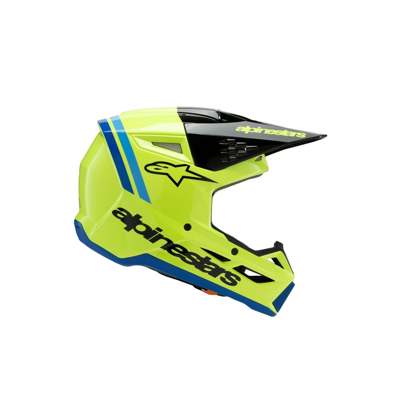 Detská motokrosová prilba Alpinestars S-M3 RADIUM fluo žlto-čierno-modrá