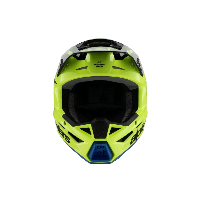 Detská motokrosová prilba Alpinestars S-M3 RADIUM fluo žlto-čierno-modrá