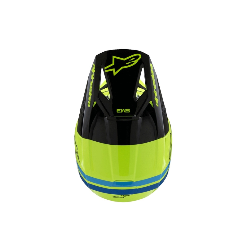 Detská motokrosová prilba Alpinestars S-M3 RADIUM fluo žlto-čierno-modrá