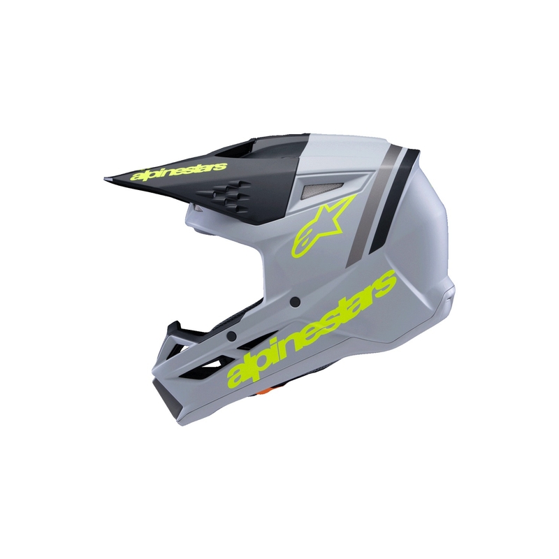 Detská motokrosová prilba Alpinestars S-M3 RADIUM mat šedo-fluo žlto-čierna