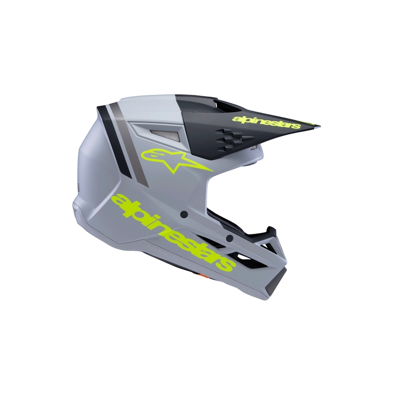 Detská motokrosová prilba Alpinestars S-M3 RADIUM mat šedo-fluo žlto-čierna