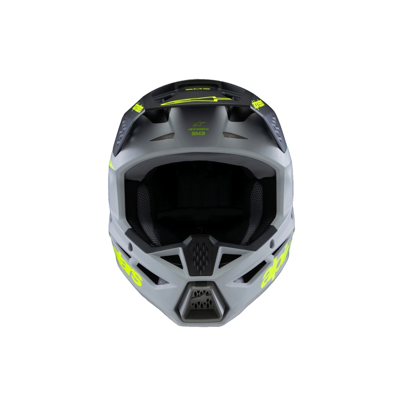 Detská motokrosová prilba Alpinestars S-M3 RADIUM mat šedo-fluo žlto-čierna