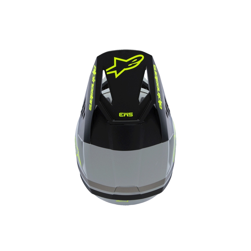Detská motokrosová prilba Alpinestars S-M3 RADIUM mat šedo-fluo žlto-čierna