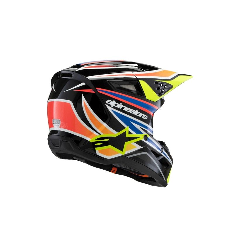 Detská motokrosová prilba Alpinestars S-M3 WURX čierno-fluo žlto-modro-červená
