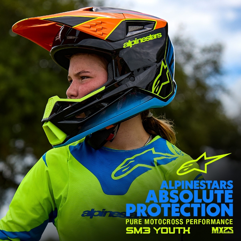Detská motokrosová prilba Alpinestars S-M3 WURX modro-červeno-bielo-čierna