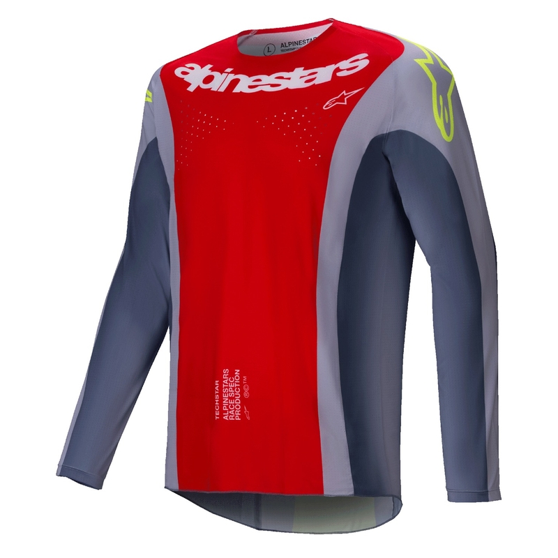 Motokrosový dres Alpinestars Techstar Melt červeno-sivý