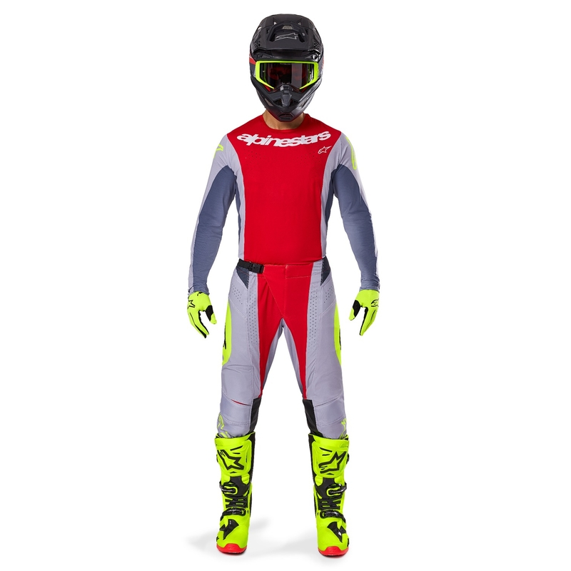 Motokrosový dres Alpinestars Techstar Melt červeno-sivý