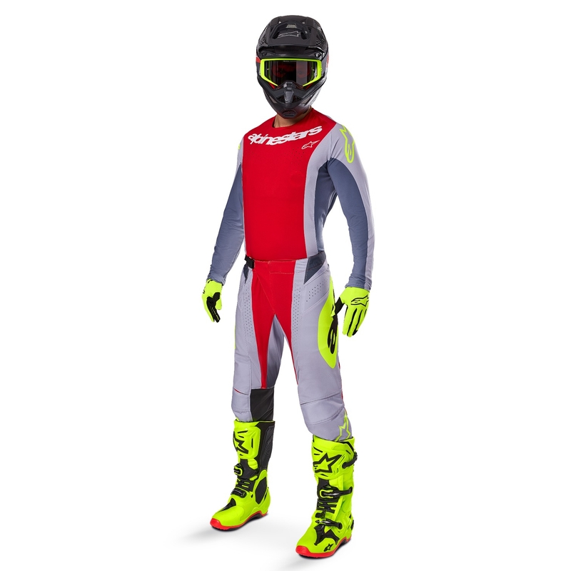 Motokrosový dres Alpinestars Techstar Melt červeno-sivý