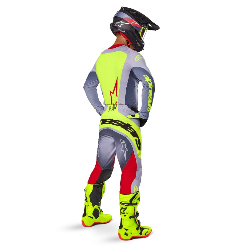 Motokrosový dres Alpinestars Techstar Melt červeno-sivý