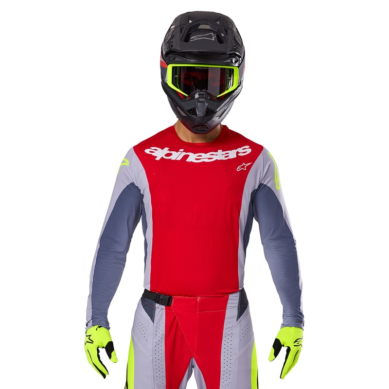 Motokrosový dres Alpinestars Techstar Melt červeno-sivý
