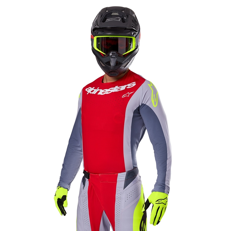 Motokrosový dres Alpinestars Techstar Melt červeno-sivý