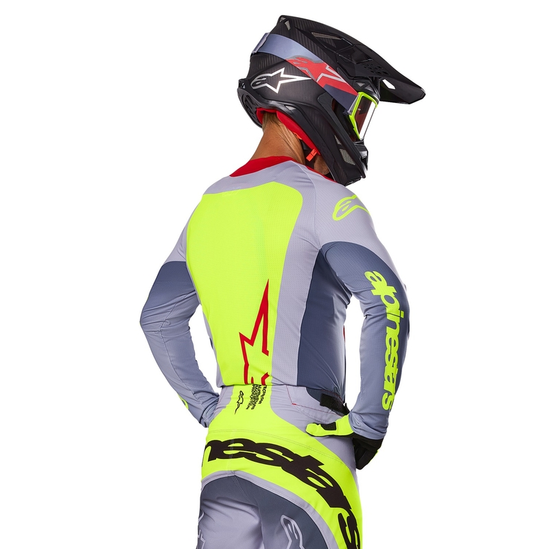 Motokrosový dres Alpinestars Techstar Melt červeno-sivý