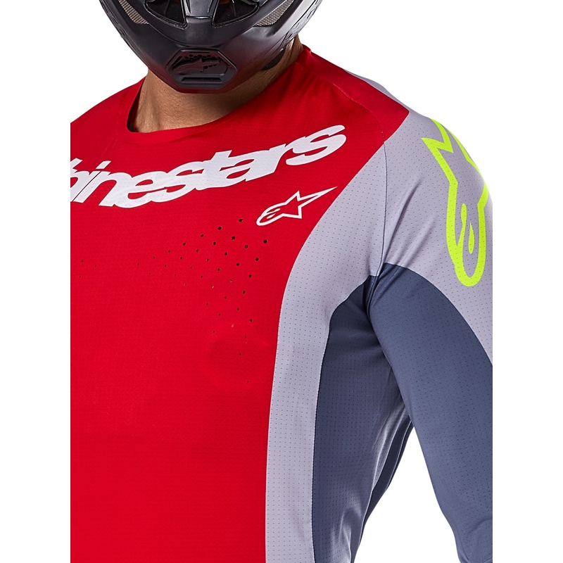 Motokrosový dres Alpinestars Techstar Melt červeno-sivý