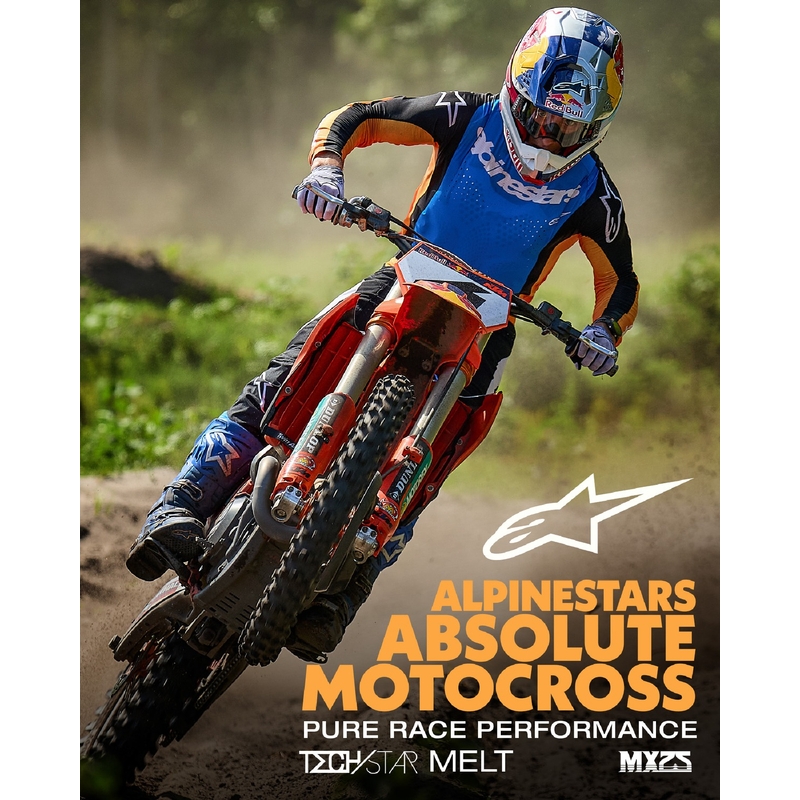Motokrosový dres Alpinestars Techstar Melt oranžovo-modrý