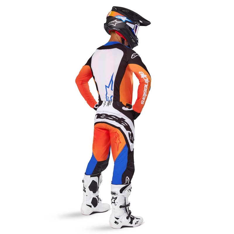 Motokrosový dres Alpinestars Techstar Melt oranžovo-modrý